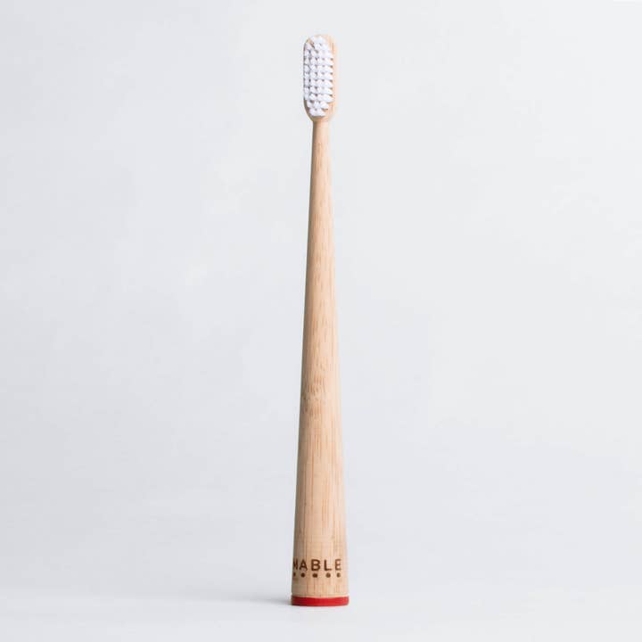 Adult Soft Red - Bamboo Toothbrush - Wholesale Single Unit for wholesale by MABLE