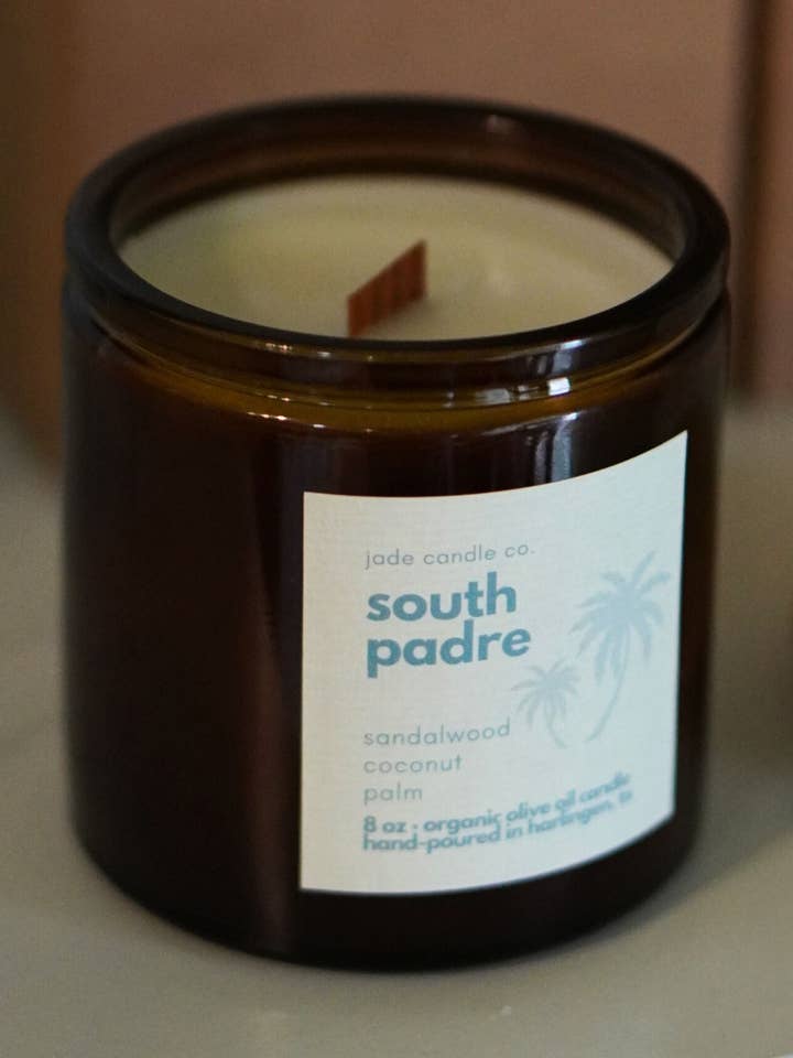 South Padre | Organic Olive Candle for wholesale by Jade Candle Co.
