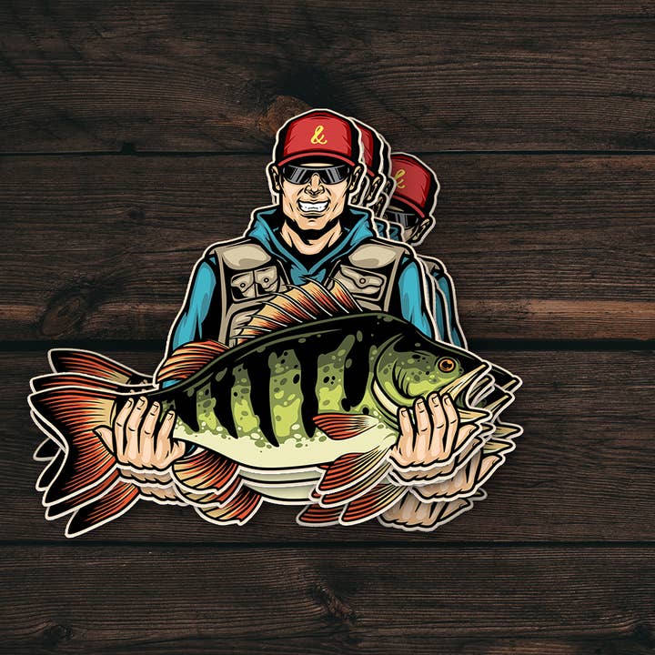 Angler Sticker | Largemouth Catch | Vinyl Decal for wholesale by PiggyPrintStickers