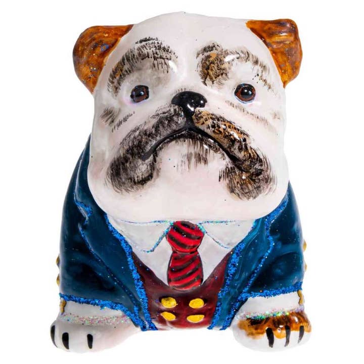 Bulldog in Business, Melhor Ornamento de Vidro por atacado de Joy To The World Collectibles