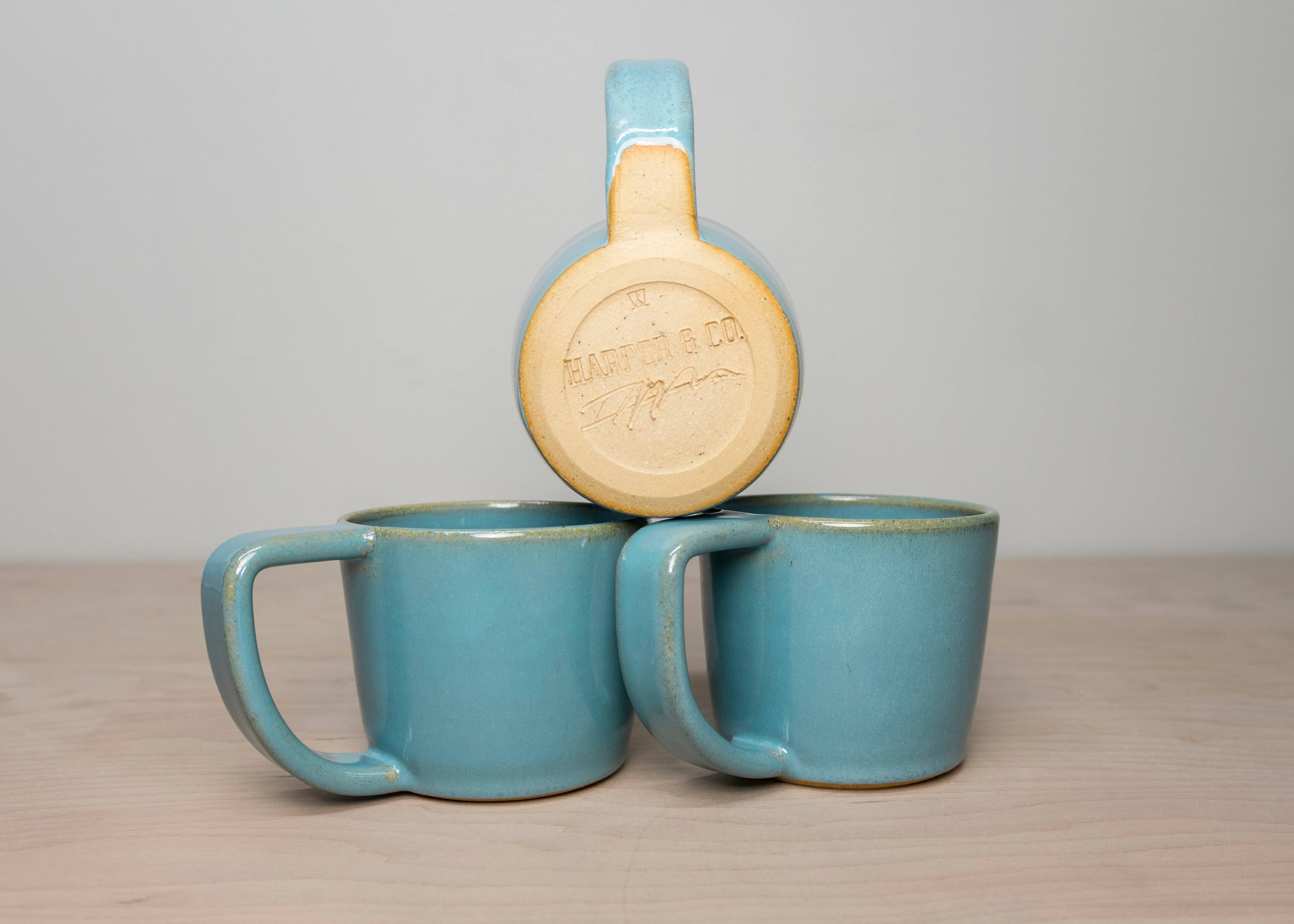 Harper and Co. - Wholesale Coffee Mug - Handmade Medium Mug in Semi-satin Turquoise - Medium Size
