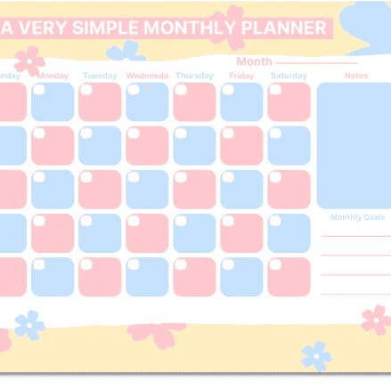 A Very Simple Monthly 50 Sheet Desk Planner 8.5 x 11 in for wholesale by Shop LD