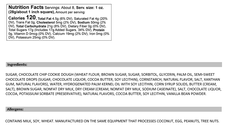 Valley Fudge & Candy - Wholesale Fudge - Cookie Dough 1/2 lb. Fudge Bar2