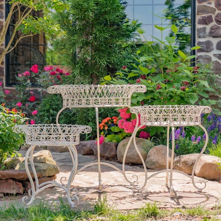 Zaer Ltd. International - Wholesale Plant Pot Stand - "London 1820" Wire Basket Plant Stands in 3 Sizes 3 Pc/Set14