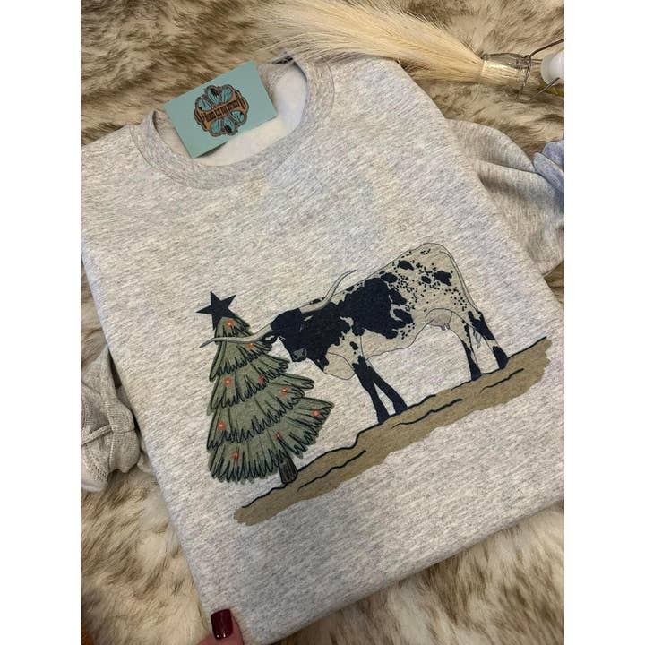 Have Yourself a Mooey Little Christmas Graphic for wholesale by The Branded Blue Roan