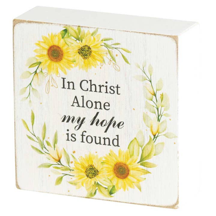 Magnolia - Wholesale Plaque - Tabletop Plaque In Christ Alone My 3x3
