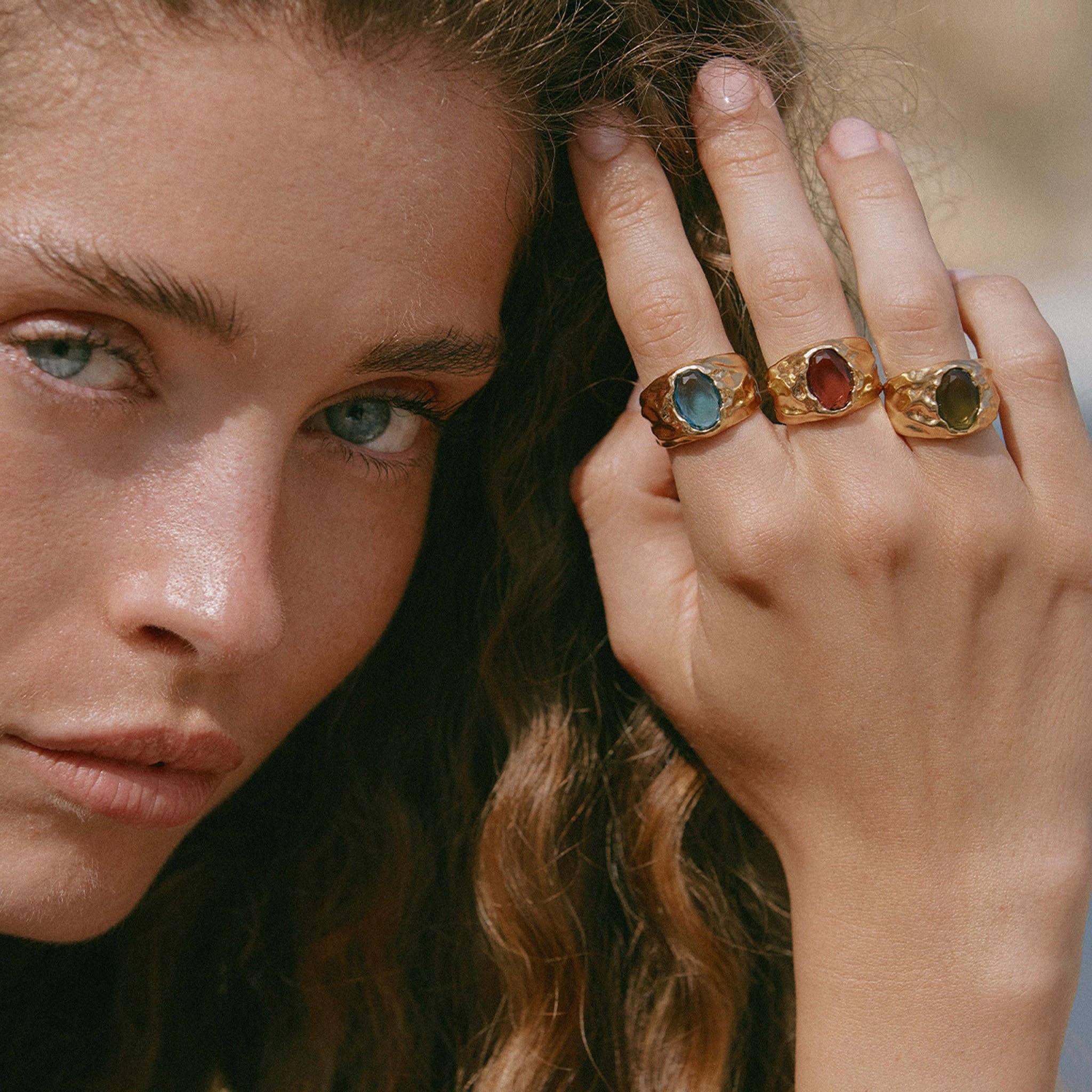 Agapée Jewelry - Wholesale Cocktail/Statement Ring - Carmen Rosewood Ring | Jewelry Gold Gift Waterproof5