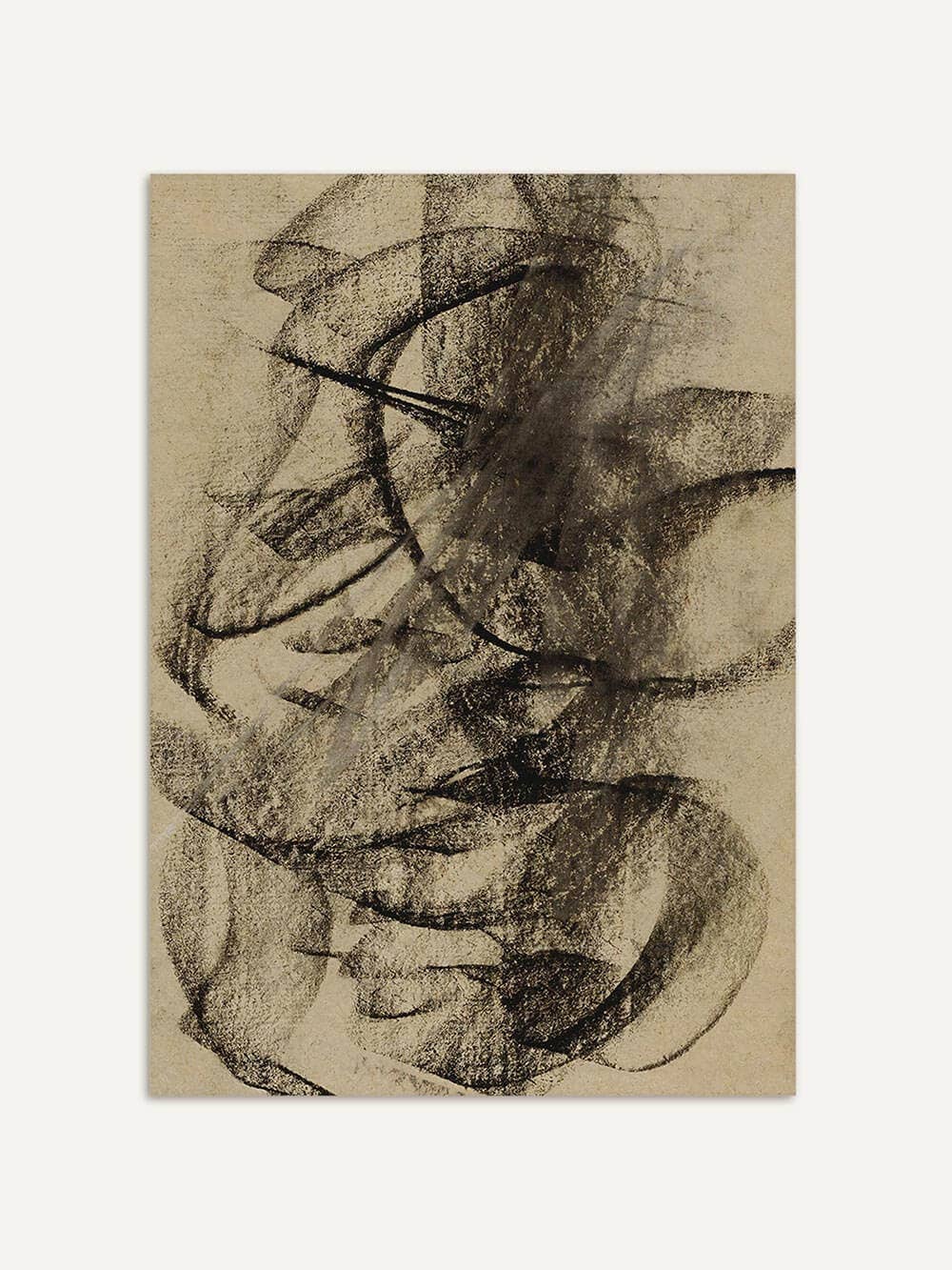 Modern Antique Prints - Wholesale Art Print - Vibrations in Sepia – Abstract Wabi-Sabi Art Print0
