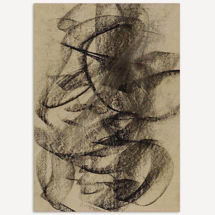 Modern Antique Prints - Wholesale Art Print - Vibrations in Sepia – Abstract Wabi-Sabi Art Print0