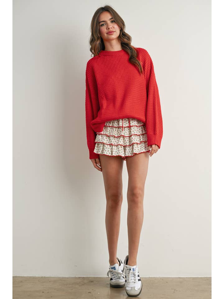 BUTTERMELON - Wholesale Knit Sweater - Women's - Round-Neck Classic Long Sleeve Top - BMW778236