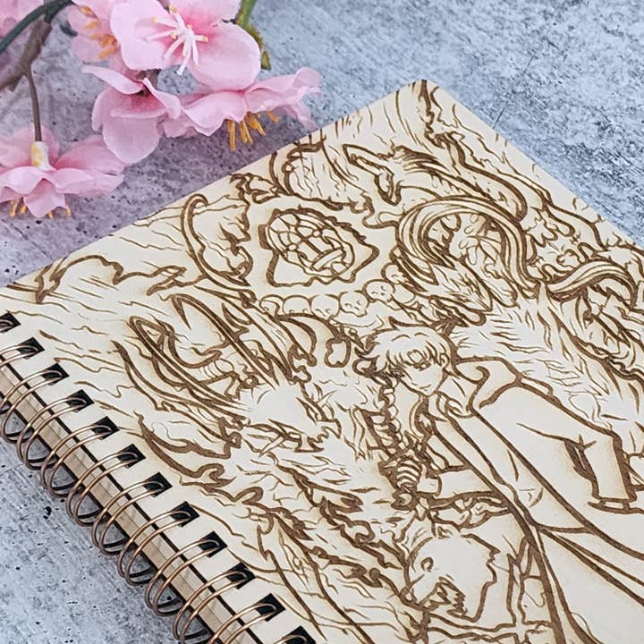 Muijistudio - Wholesale Sketchbook/Sketchpad - Shadow Hunter Fantasy Engraved Wood Cover 5x7 Sketchbook3