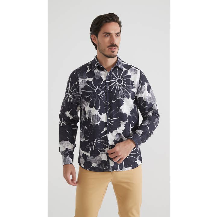 Camisa estampada corte confortável por atacado de Yves Enzo