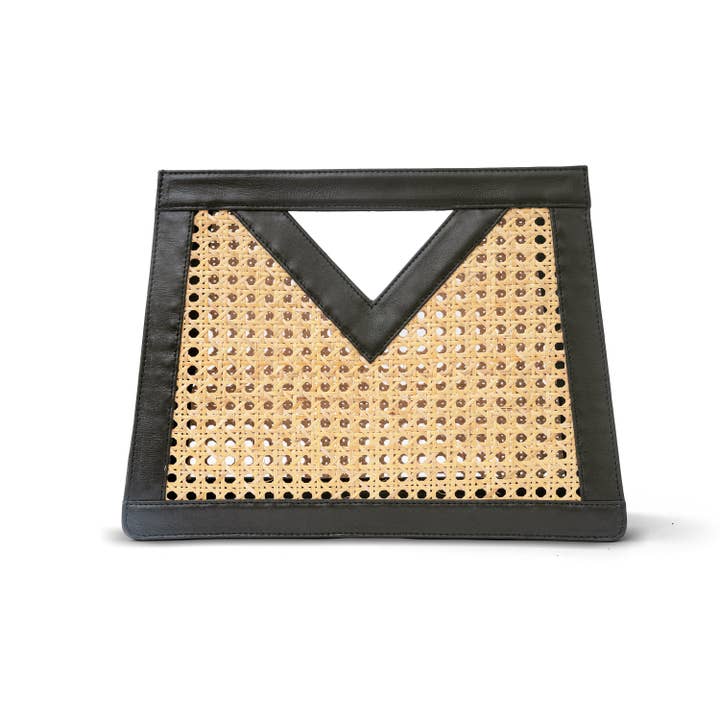 The Artisan and Company – wholesale Top handle bag – women's – Genuine Leather and Rattan Top Handle Bag6