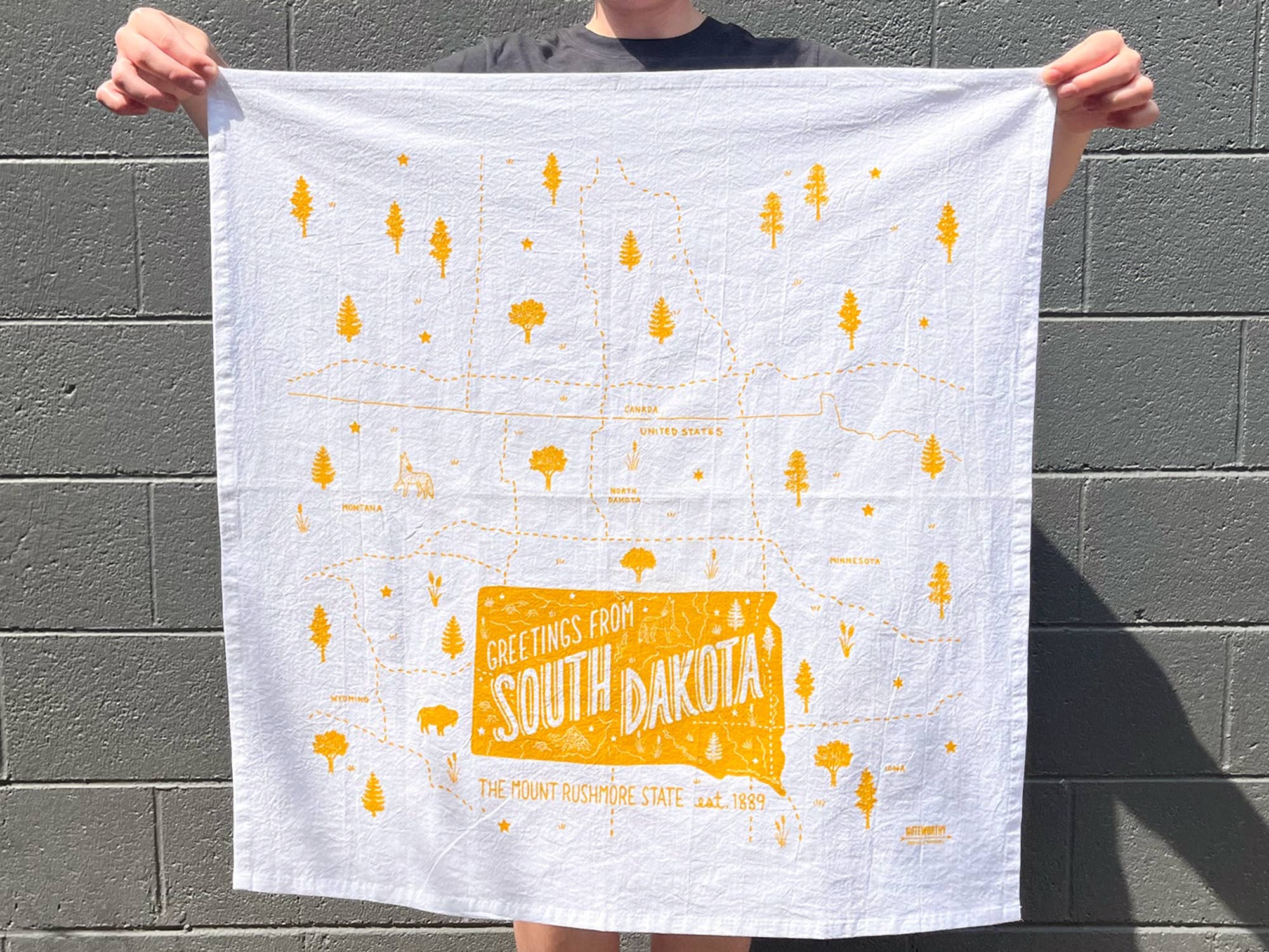 Noteworthy Paper & Press - Wholesale Tea Towel - South Dakota Tea Towel3