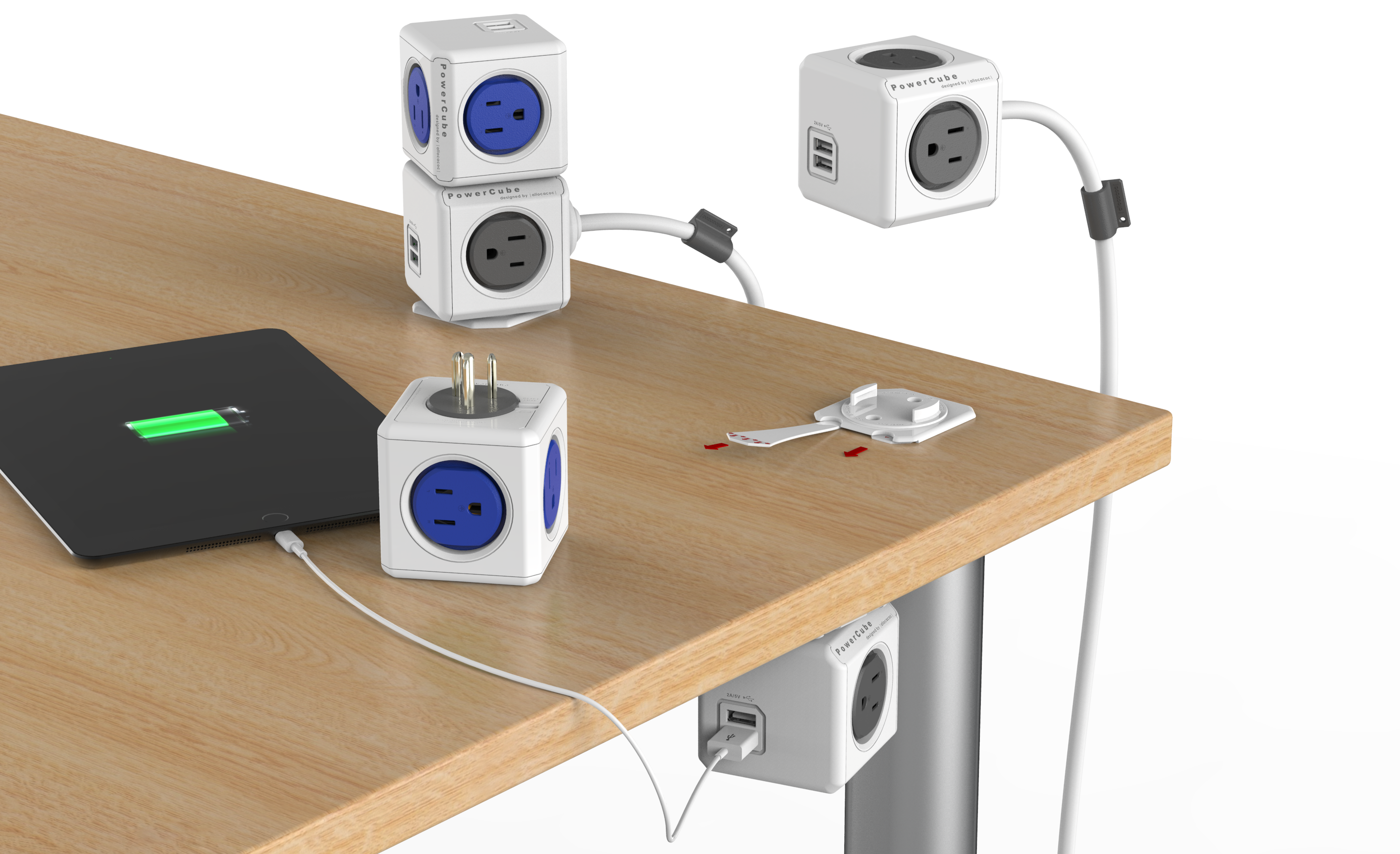 Allocacoc DesignNest – wholesale Power adapter – PowerCube Extended USB SUREG8