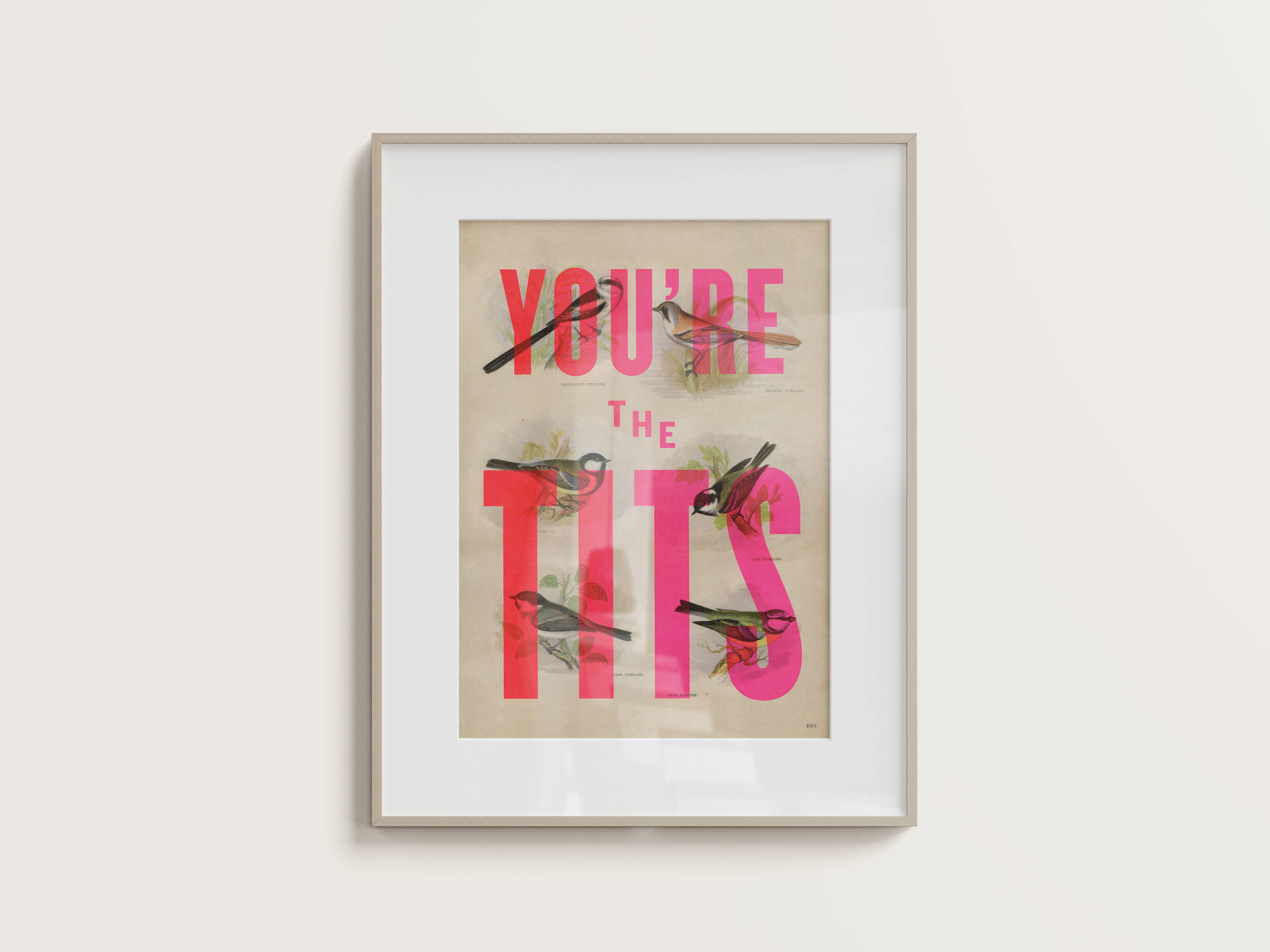 Basil & Ford – wholesale Art print – You're The Tits - A4 Screen Print