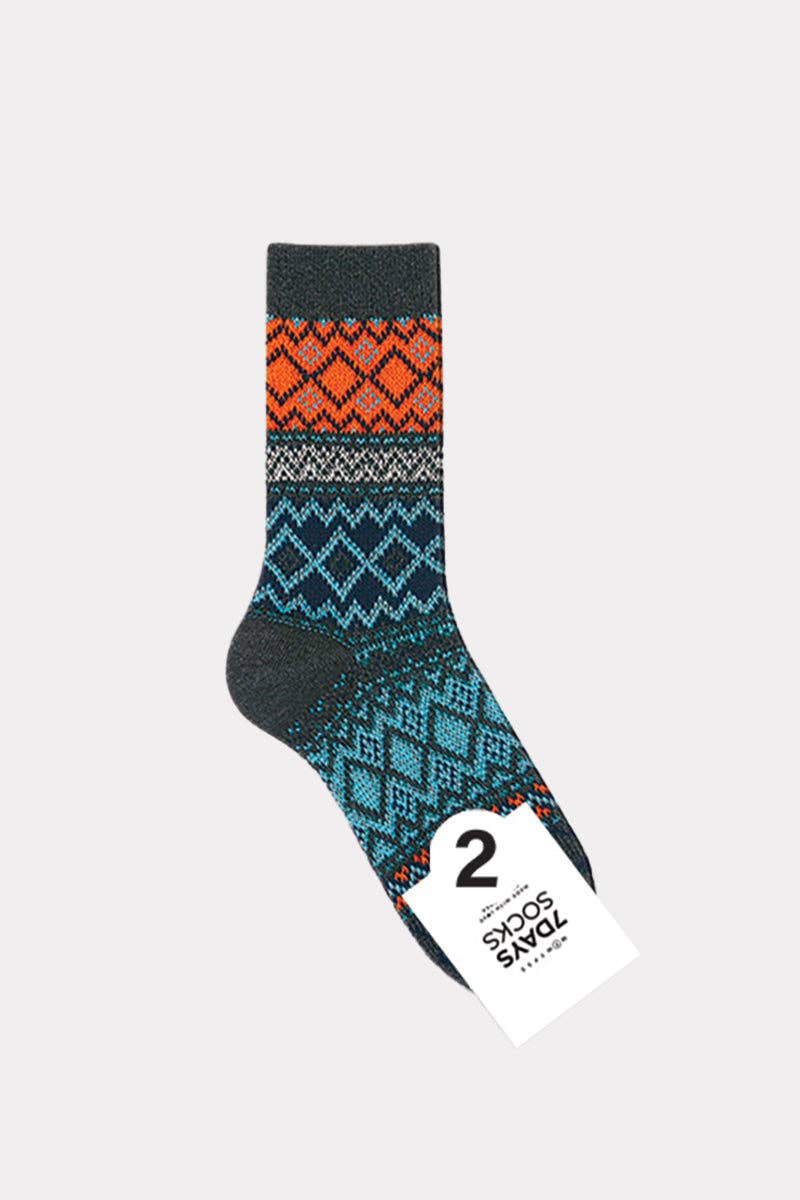 7DAYSSOCKS - Vente Chaussettes – femme - Chaussettes Crew Winter Nordic Jacquard 2 pour femmes1