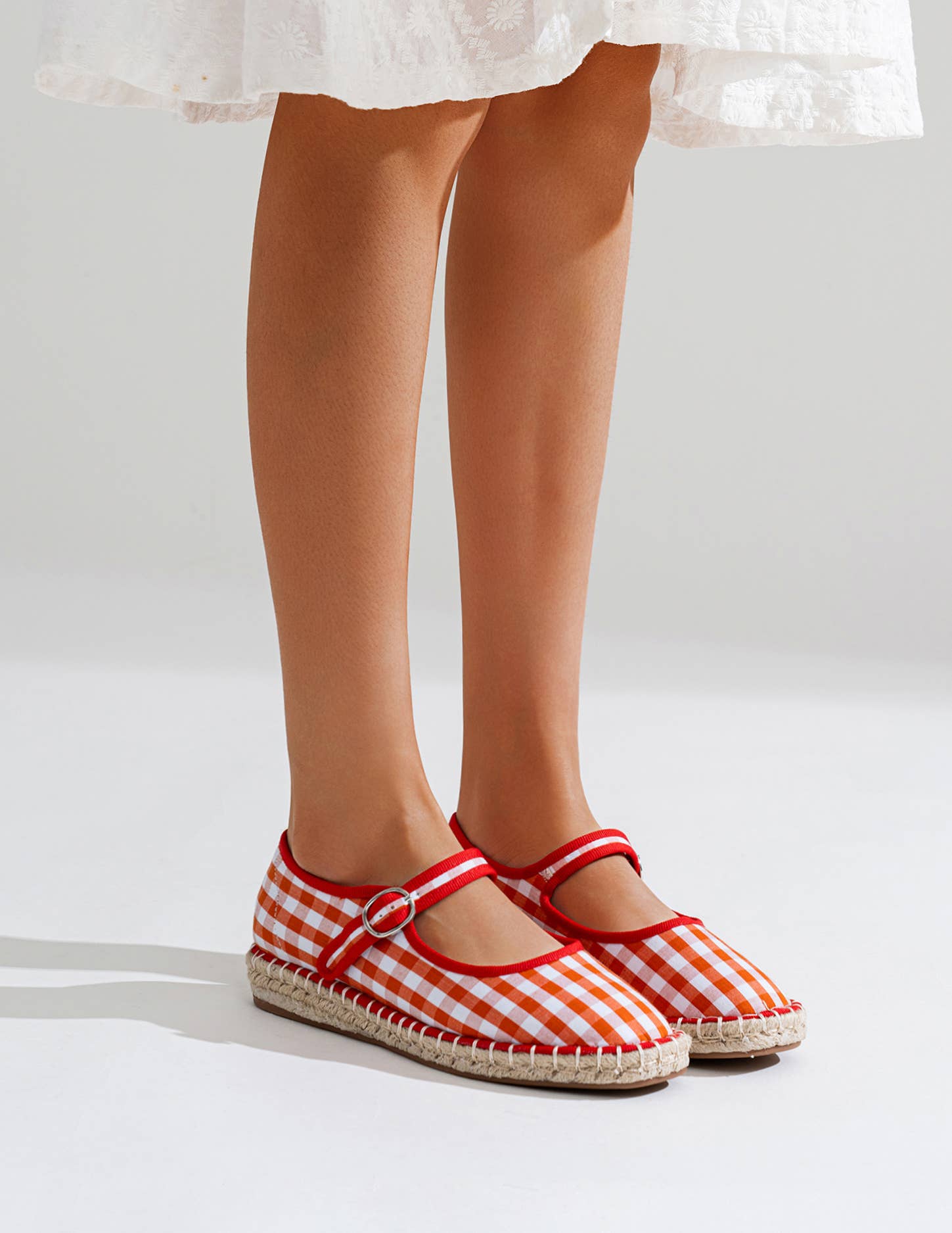 CEREZA - Vente Ballerines – femme - Espadrille Mary Jane à motif à carreaux5