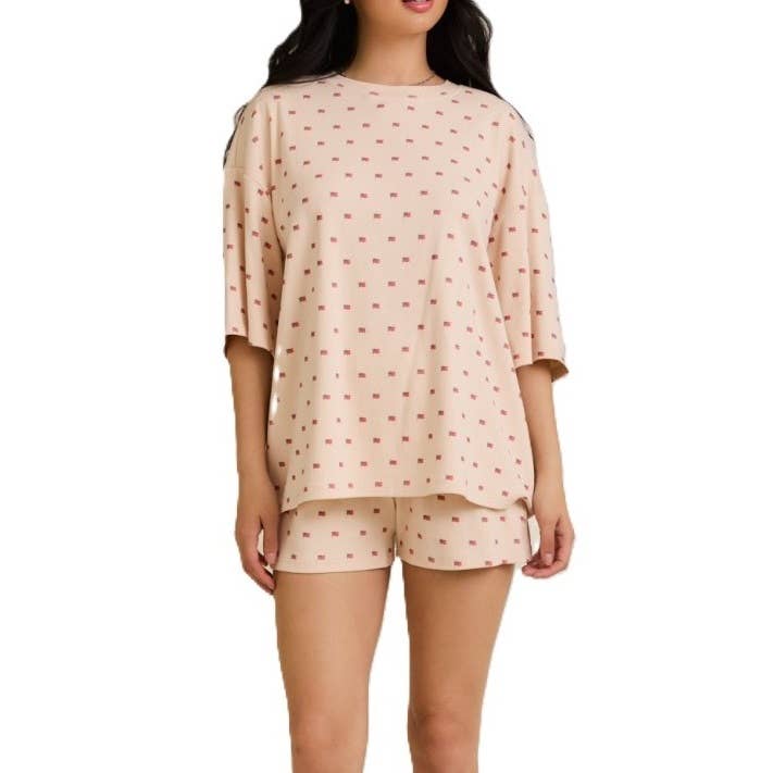 CREAM Chill in Stars and Stripes with This Oversized Tee and Short for wholesale on Faire2