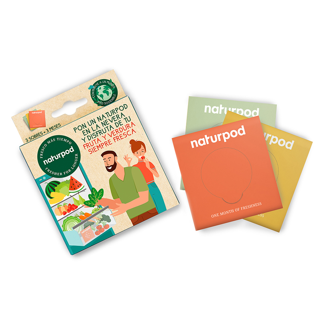 NATURPOD - Wholesale Kitchen Tool/Gadget - ZEROWASTE pack of 3 sachets for fruit and vegetables (3 months)3