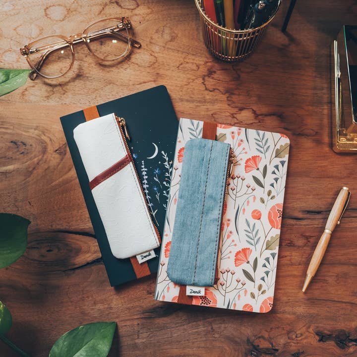 Denik - Wholesale Pencil case/pouch - Golden Hour Embossed PU Notebook Pouch4