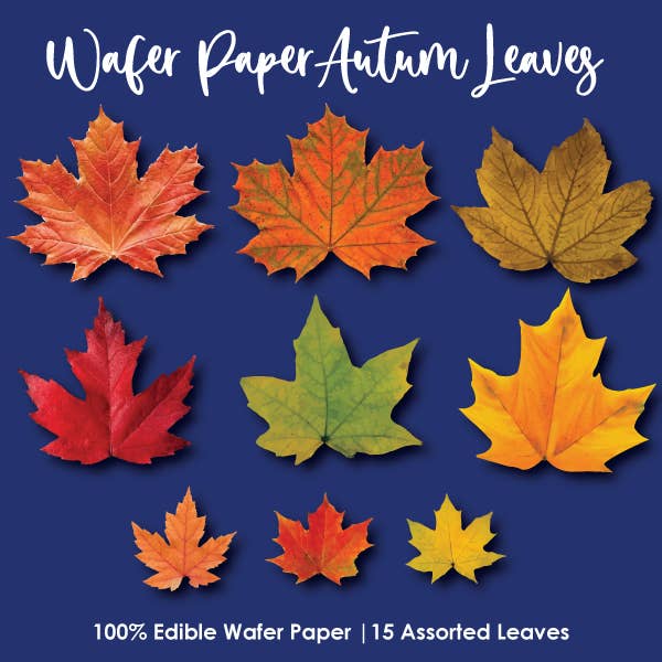 Oblea comestible Crystal Candy con flores y hojas, otoño para venta al por mayor de Crystal Candy Unique Cake Decorations