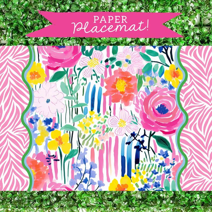Watercolor Summer Floral & Zebra Print Placemats for wholesale by billet-doux