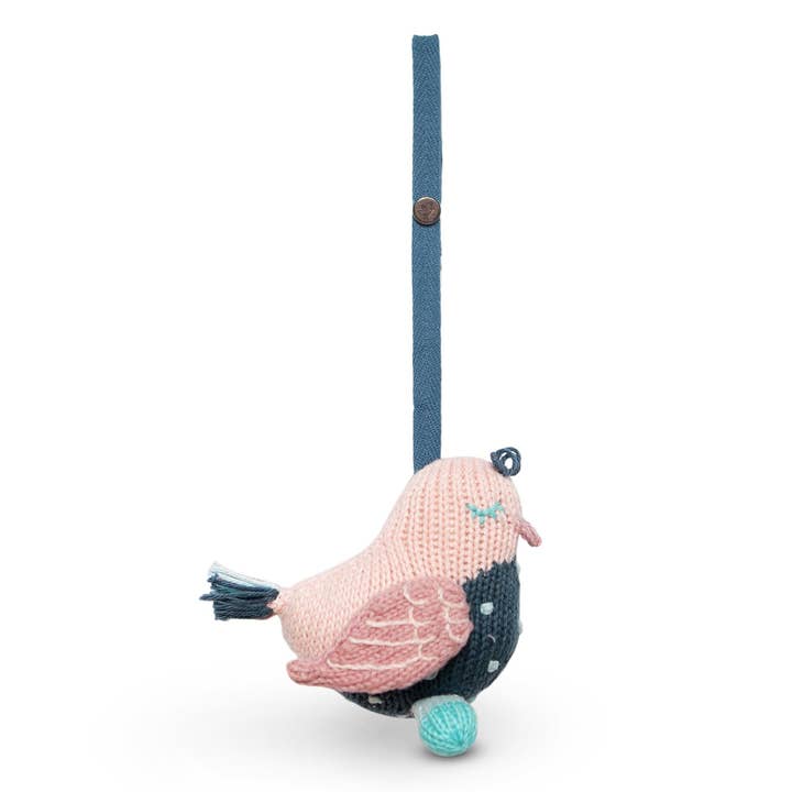 knit stroller toy | stella the sparrow for wholesale by Finn + Emma