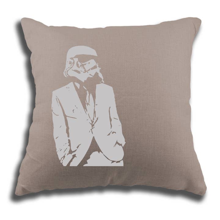 Suited Vader Pillow Cover for wholesale by Meeplings | Handmade in Berlin