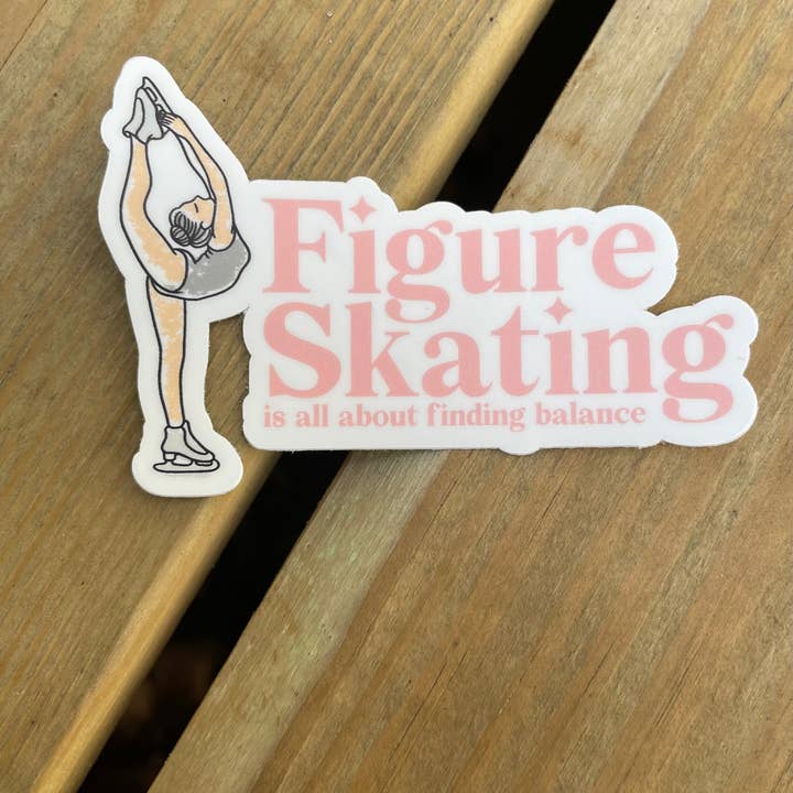 Denali & Co. - Wholesale Sticker - Figure Skating Is All About Balance Sticker, 3" x 2"1
