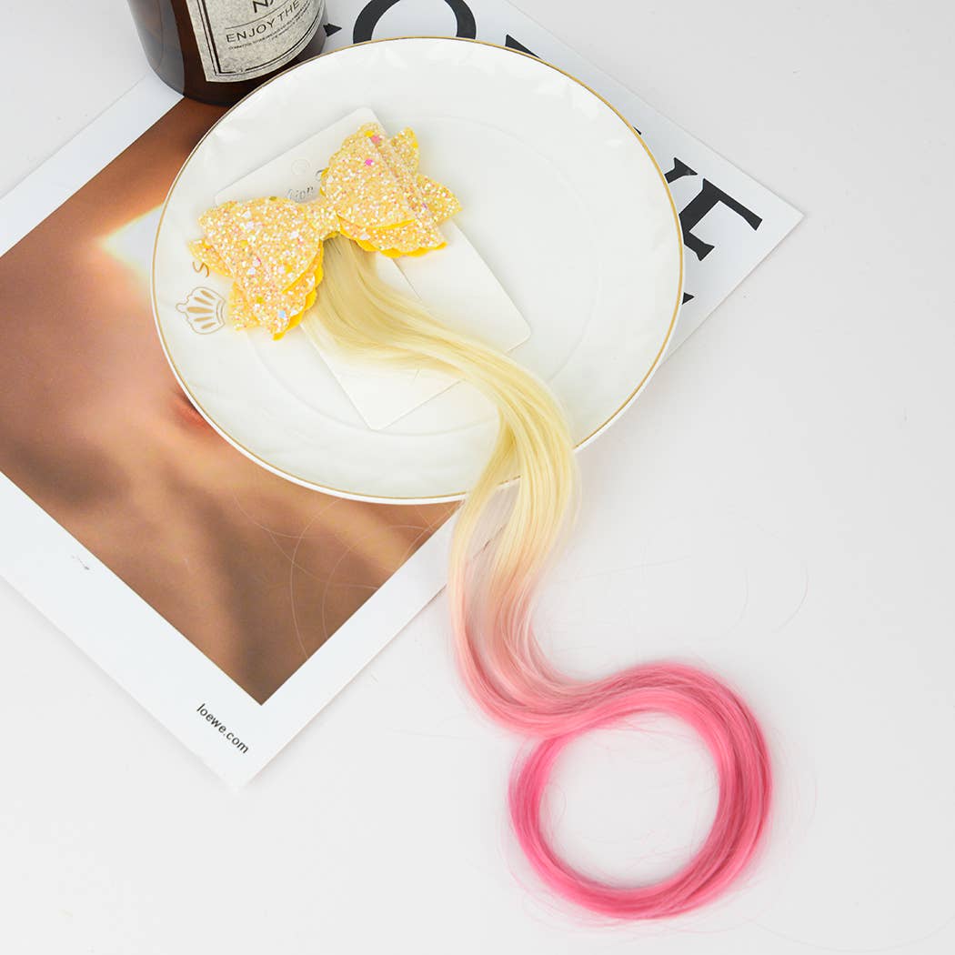 TheDivaSoap - Wholesale Hair Clip - Kids - Girls Gradient Wig Bow Hair Clips1