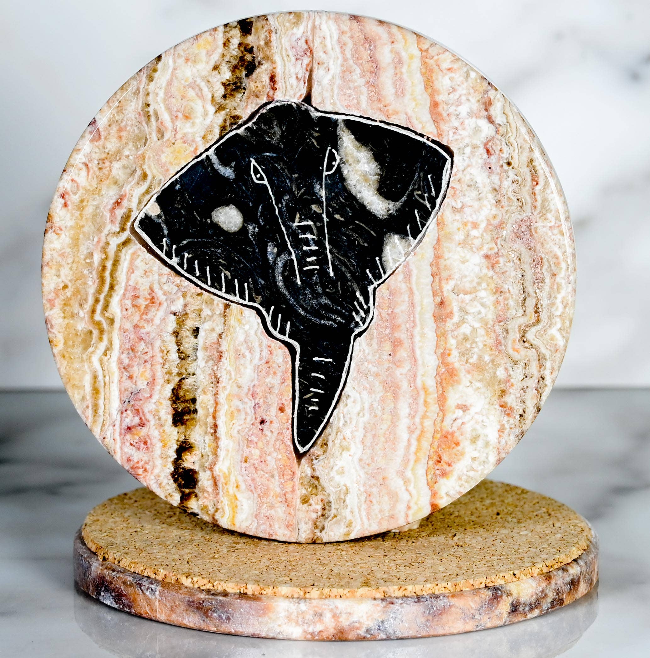 SS handcrafted Art - Wholesale Coasters - Marble Coaster Stingray0