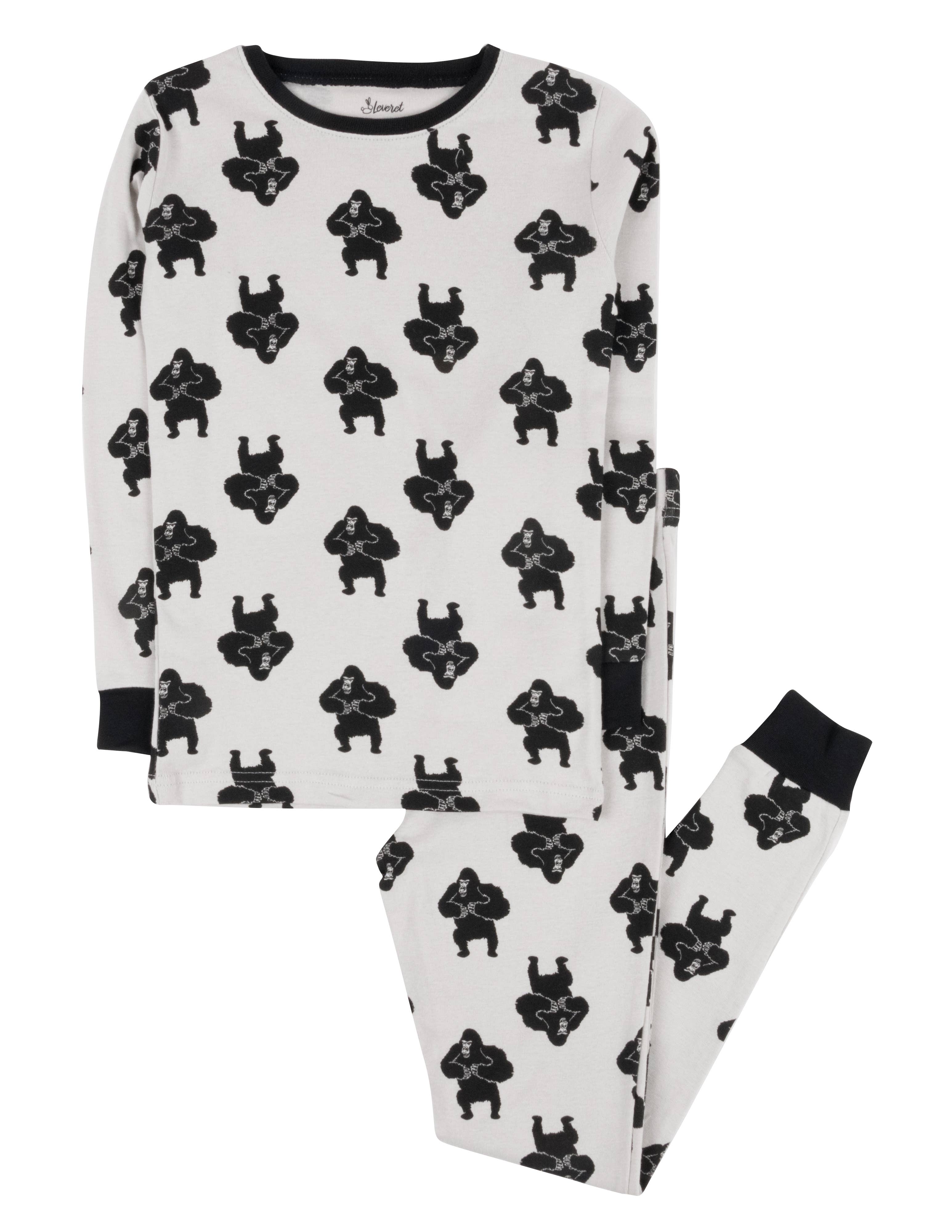 Leveret Pajamas - Wholesale Sleepwear Set - Kids - Kids Two Piece Cotton Pajamas Print Animals10