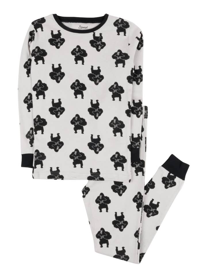 Leveret Pajamas - Wholesale Sleepwear Set - Kids - Kids Two Piece Cotton Pajamas Print Animals10