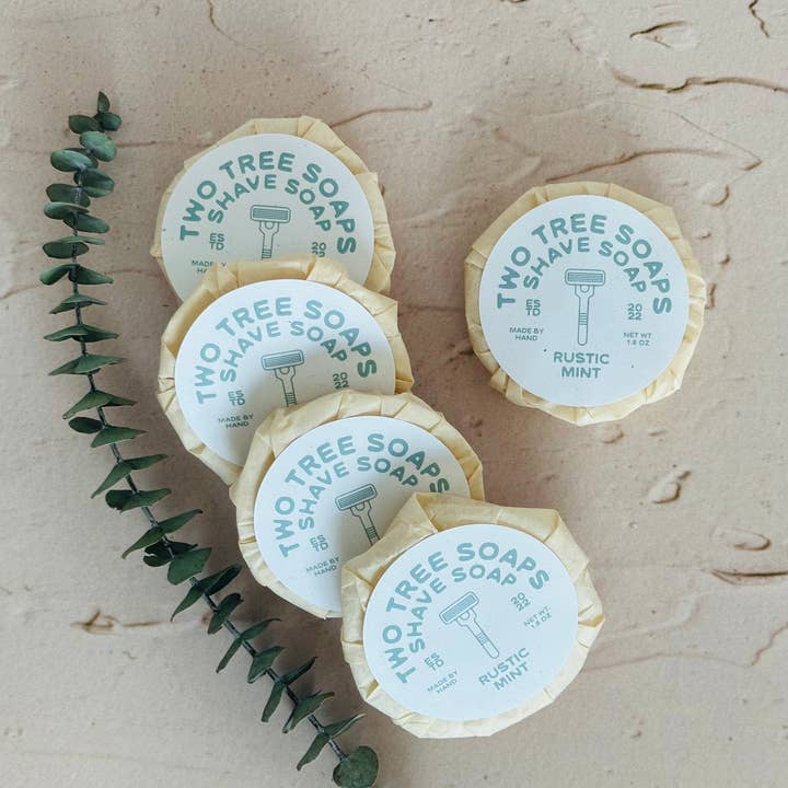 Two Tree Soaps - Wholesale Shave Soap - Men's - Natural Handmade Shave Soap - Rustic Mint2
