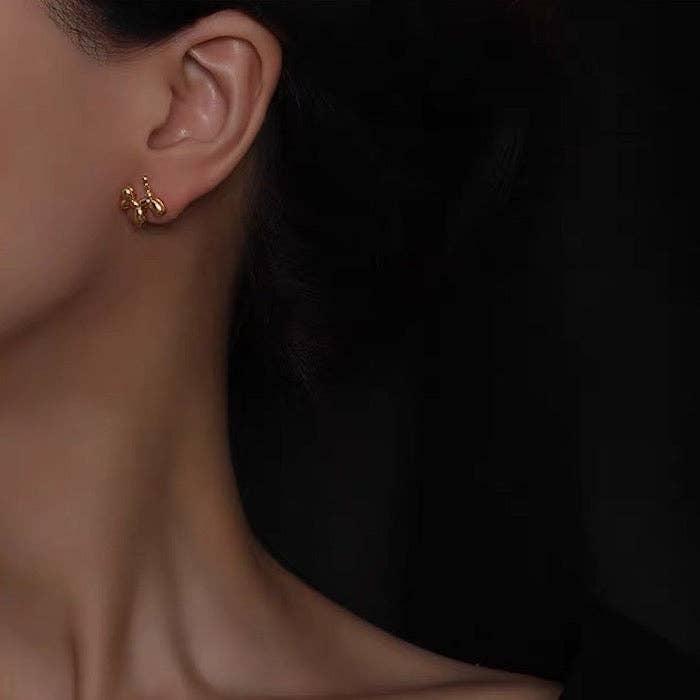 LanLivia - Wholesale Stud/Post Earrings - Cute Ballon Dog Small Ear Studs-Gold n Silver5