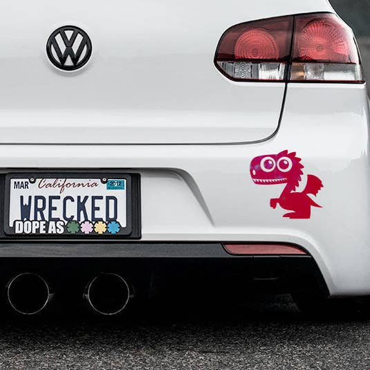 Adorable Dragon Bumper Car Sticker for wholesale by WinsterCreations™
