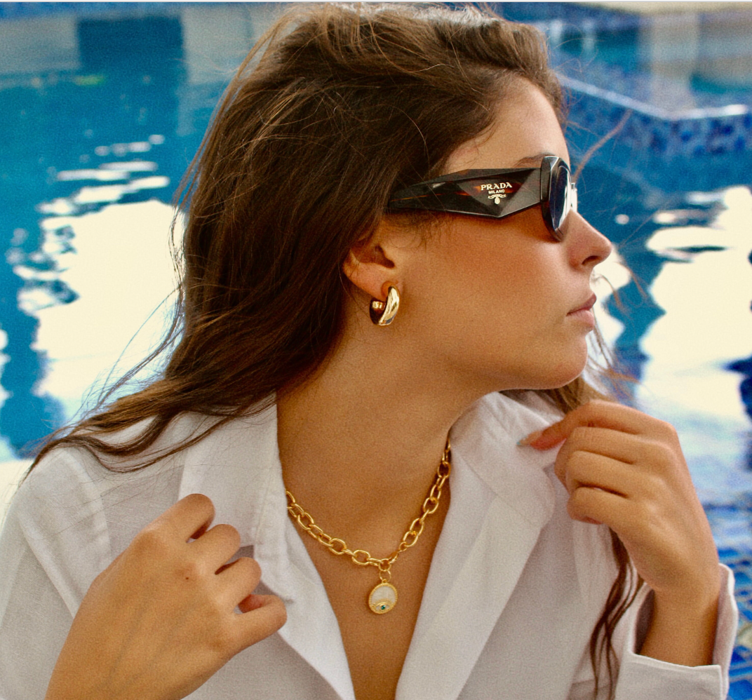 The Views & Co - Wholesale Pendant/Charm Necklace - Protection Talisman Statement Evil Eye Chunky Oval Link Necklace1