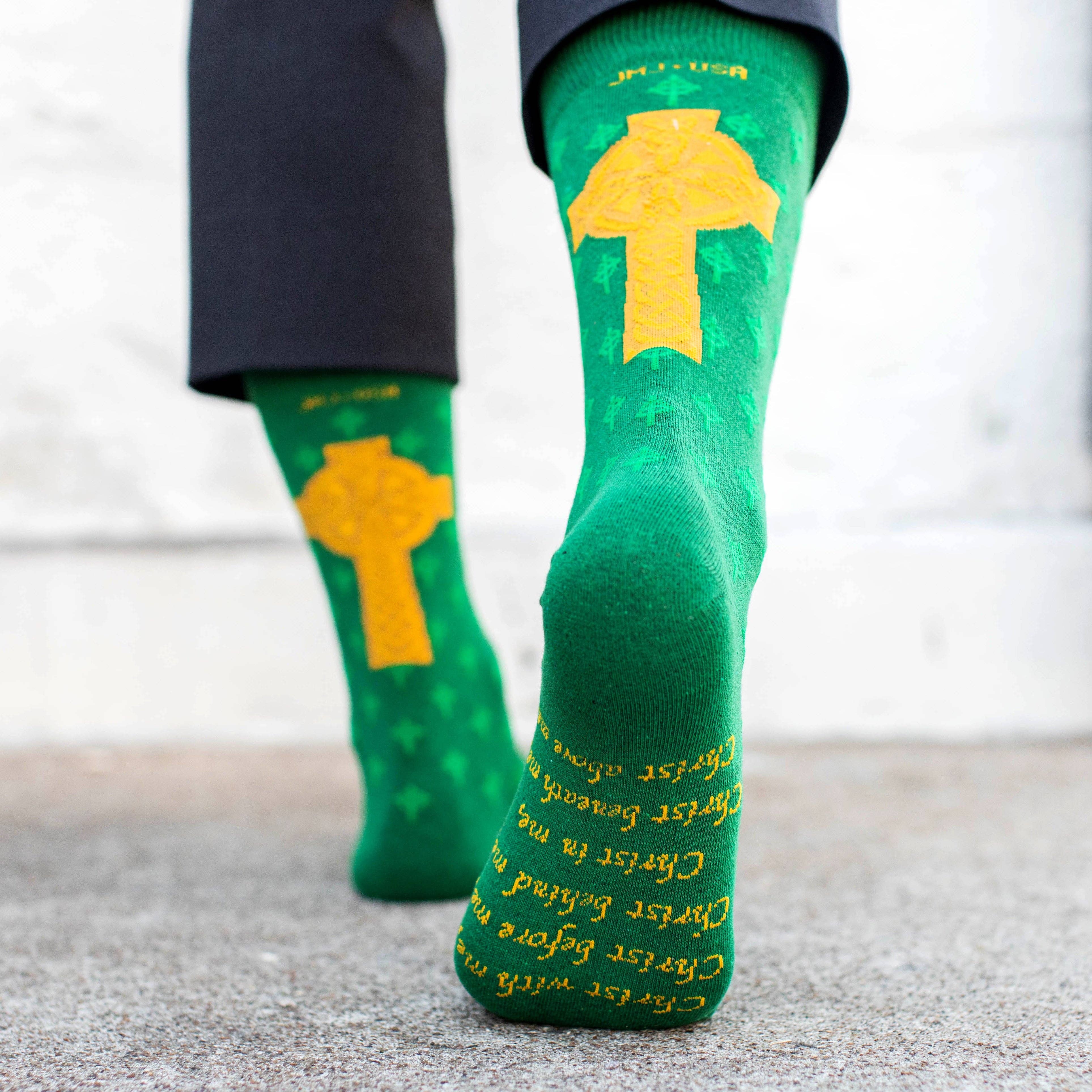 Sock Religious – Meias - Unissexo por atacado – St. Patrick - Meias para Adultos com Cruz Alta1