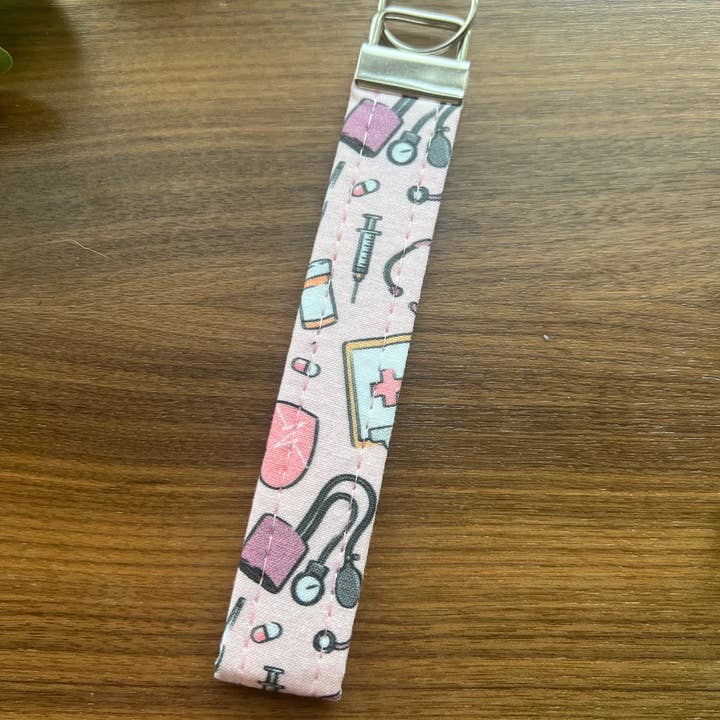 Pink Medical Supplies Wristlet Key Fob/Key Chain for wholesale by Katesy Things