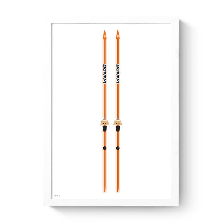 Vintage Skis IV Art Print for wholesale by Roo Kee Roo