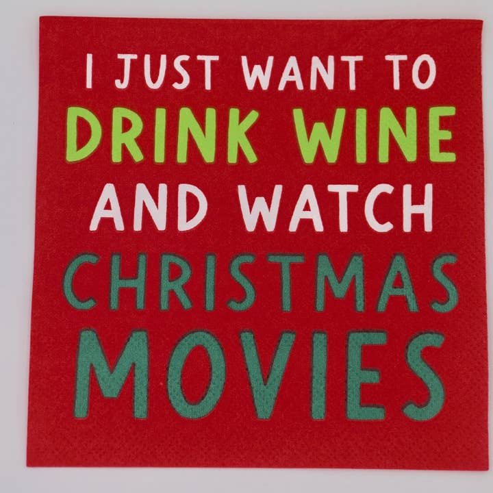 soiree-sisters - Wholesale Disposable Napkin - Funny Cocktail Napkins | Watch Christmas Movies - 20ct