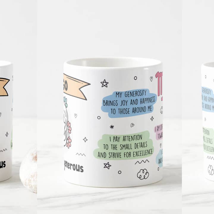 Desi design and chai - Wholesale Coffee Mug - Full wrap Zodiac Mugs | Self Love | Affirmation mugs | 11 oz11