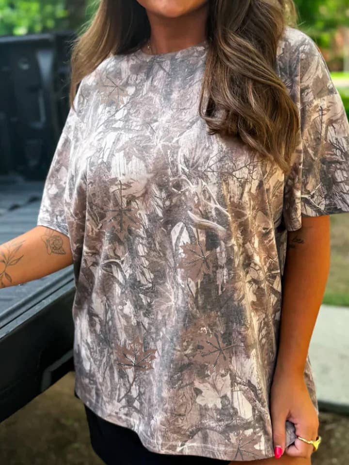 Fashion Spring Summer 2026 Dark Camo Oversized Tee for wholesale by fashionworks