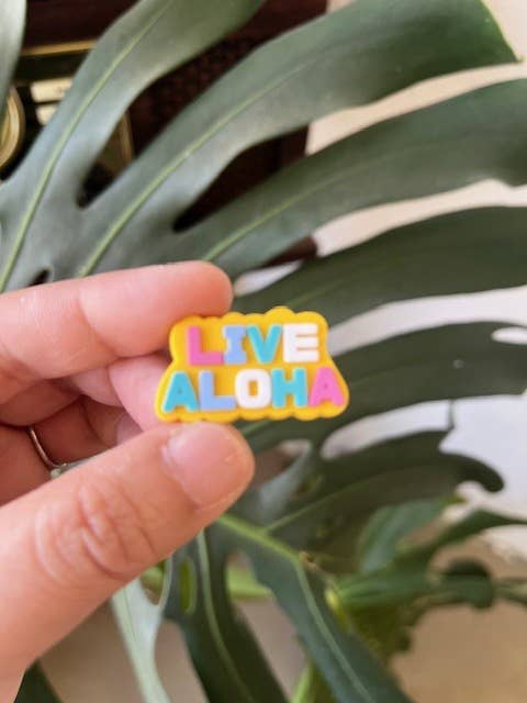 Island Stickers & More / Yuriko J. Design - Wholesale Shoe Accessories - LIVE ALOHA Shoe Charm
