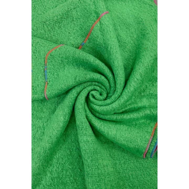 Fashion Scarf World - Wholesale Scarf - Women's - Plain Contrast Stitch Wool Diagonal Edge Scarf16