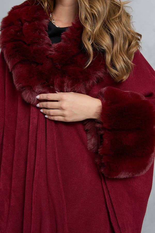 SAACHI – Engroshandel Kimono - Dame – Faux fur fest kimono jakke8