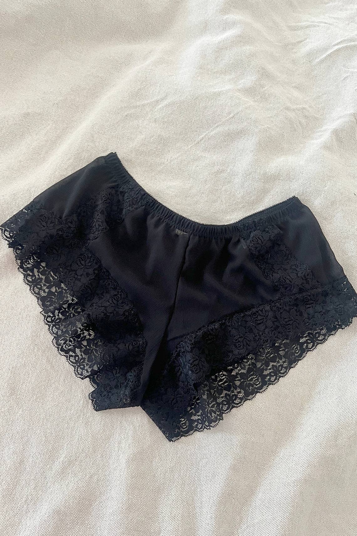 Clare Bare - Wholesale Underwear - Women's - Finisterre Tap Short in Black Silk Chiffon8