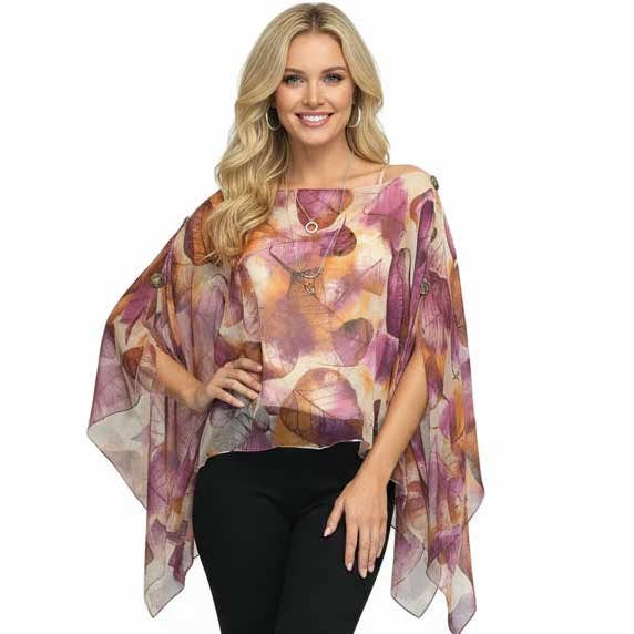 The Magic Scarf Company - Vendita all'ingrosso Poncho - Donna - Poncho/Cappa setosa con sei bottoni18