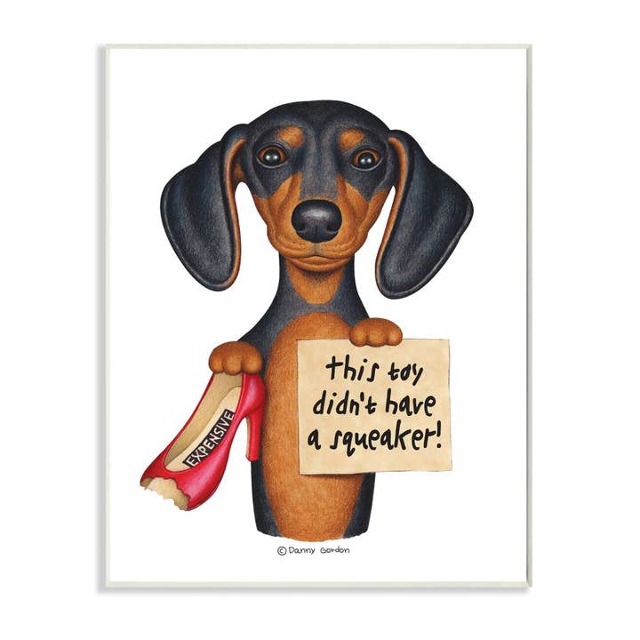 Stupell Industries - Vente Plaque murale - Dunny Teckel mâché chaussure blague famille humour